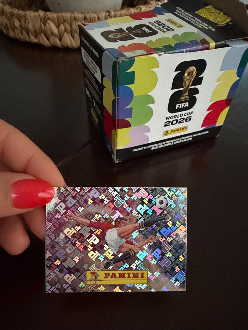 Panini Holographic Soccer Sticker - Red Accent